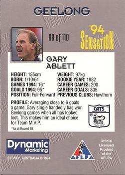 1994 AFL Sensation #88 Gary Ablett Back